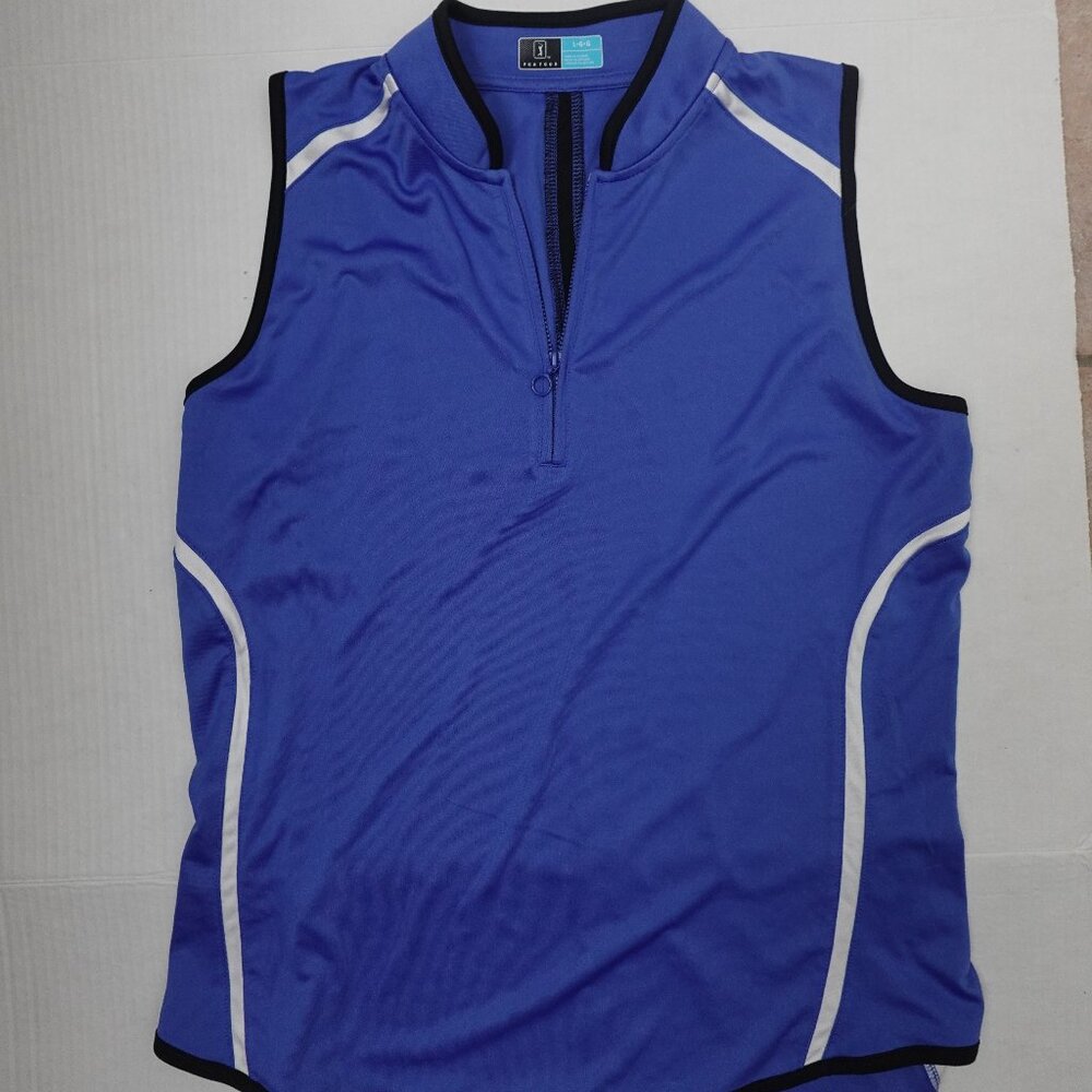 PGA Tour Women's Blue Sleeveless Golf Top Size L